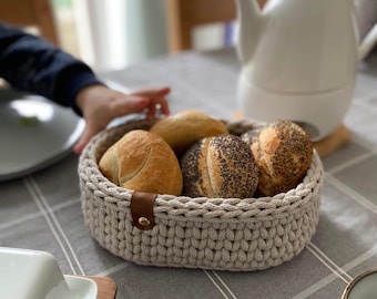 Large Eco-Friendly Oval Bread Basket, Rustic Kitchen Decor, Boho Dining Bread Bin, Serving Dish for Bread, Benneton Basket, Breadbox Present