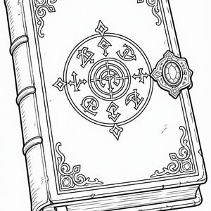 Fantasy Object Line Art Colouring Bundle Printable Magical Ornamental Set