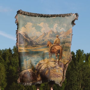 Western Cowboy Woven Blanket