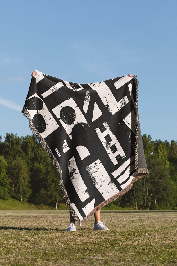 Retro geometric blanket hotsell