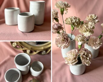 Handmade Ikebana Vase Trio with Flower Frogs | Kenzan Floral Design Ceramic Vase Set | Minimalist Vase for Home | Wedding Centerpieces
