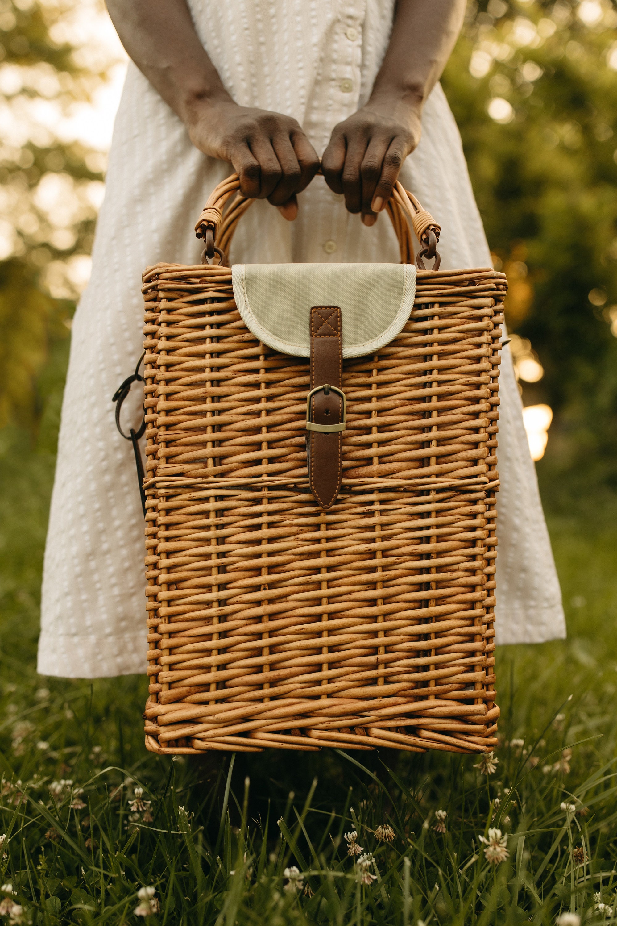 Hereu Mini Cabas Handwoven Straw Basket Bag In Neutrals