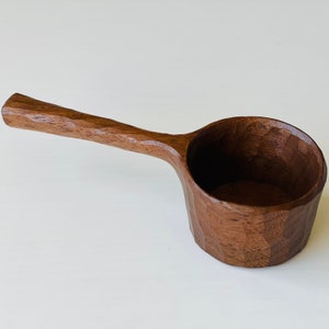 Handcrafted Artisanal Walnut Coffee Scoop, Rustic Wooden Measuring Spoon
