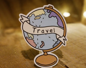 cute travel globe sticker