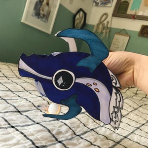 Space themed dragon puppet with 3D planet