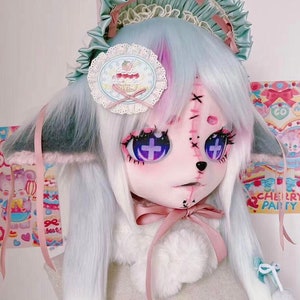 Fursuit Kig Head Zombie Lamb Furry for Cosplay Handmade Halloween Carnival Costume Mask Premade