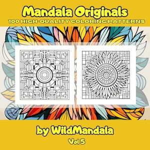 100 Mandala Patterns for Coloring, Random Patterns for Coloring, Simple Mandala Coloring Pages for Mindfulness and Stress-Relief, Vol5