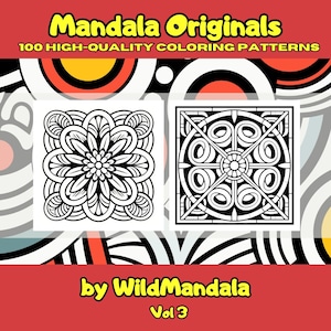 100 Mandala Patterns for Coloring, Random Patterns for Coloring, Simple Mandala Coloring Pages for Mindfulness and Stress-Relief, Vol3