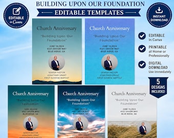 Church Anniversary Flyer Template: Printable Celebration Invite (PDF)