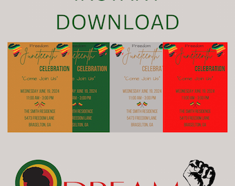 Juneteenth Celebration Invitation Template|Freedom Day Invite|Editable Juneteenth Print|June 19 1865|Jubilee Day|Emancipation Celebration