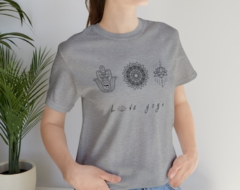 Love yoga Camiseta / Hamsa / Mandala / Flor de Loto / Bienestar / Fitness / Regalo