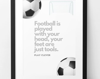 Póster de fútbol, arte de pared con citas inspiradoras, póster de dormitorio, póster de vestuario, citas motivacionales