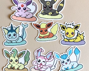 Chibi Vinyl Stickers Eeveelution｜Pkmn Cute Stickers