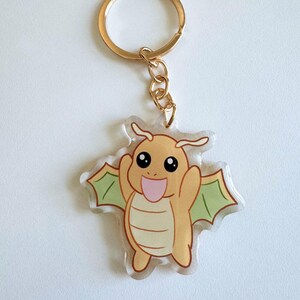Happy Dragon Acrylic Keychain｜Clear Acrylic Keychains 2&quot;｜Epoxy Double Sided Charm