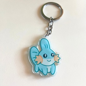 Smiling Water Mon Acrylic Keychain｜Clear Acrylic Keychains 2&quot;｜Epoxy Double Sided Charm