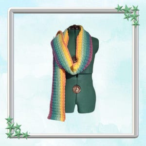 Handmade Soft and Vibrant Rainbow Scarf For Autumn and Winter
