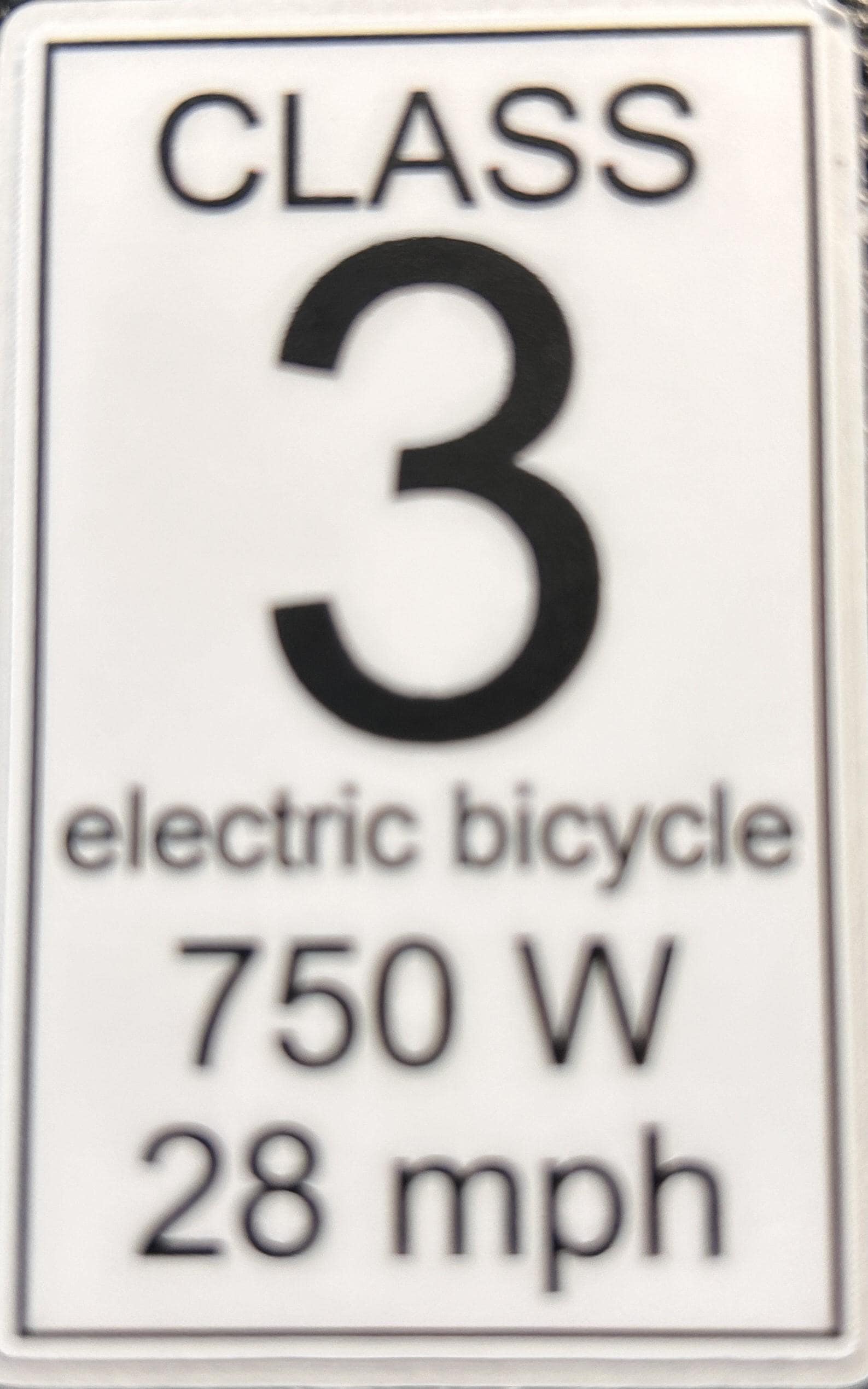 Coppia Adesivi Quadrati Classe 3 Per E-Bike – Decalcomanie 750W 28 MPH (2 Pezzi) - 3