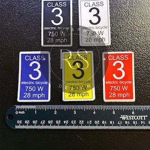 Class 3 e-bike decal 750w 28mph (Pack of 2)