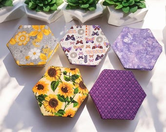 Hexagon Double-Sided Design Pot Holders/Trivets - Pair (2) (Option Set 4 of 5)