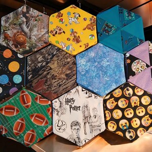 Hexagon Double-Sided Design Pot Holders/Trivets - Pair (2) (Option Set 1 of 5)