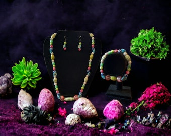 Fiesta Time Multicolored Necklace/Bracelet/Earrings Set