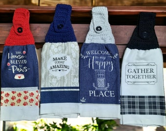 Crochet-Topped Kitchen Towels