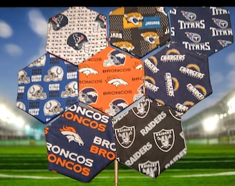 Football Fan Hexagon Double-Sided Design Pot Holders/Trivets - Pair (2) (Option Sets 3 of 4)