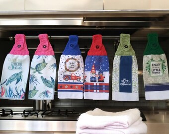 Kitchen Crochet-Topped Towels -6 Styles Available