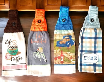 Crochet-Topped Kitchen Towels