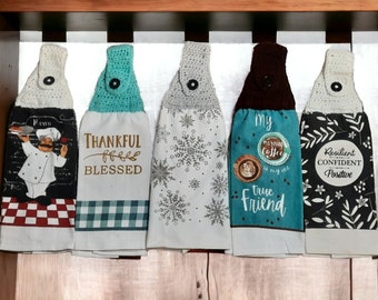 Crochet-Topped Kitchen Towels