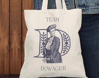 Maggie Smith Tote Bag | Lady Violet Crawley | Dowager Countess| 100% Natural Cotton Canvas bag | Downton Abbey purse for fans of British TV