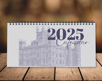Downton Abbey Calendar 2025 | Spiral 10x5 Desktop Planner | Perfect Downton Abbey Fandom Gift