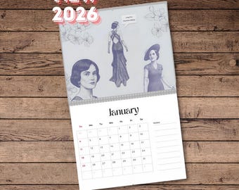 2026 Downton Abbey INSPIRED ART Calendar, Downton Character Art with Quotes | Ideal for Fans of the Show, Wall Calendar, Planner, Organizer
