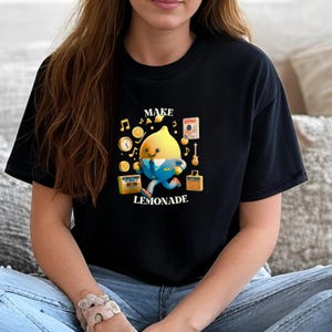 Making Lemonade T-shirt, Retro Style Unisex Softstyle Tee, Vintage Positive Vibes, 3D Claymation Lemon Cartoon Character, Motivation Shirt