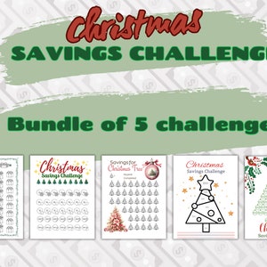 Christmas savings challenge bundle of 5, Money trackers, Budgeting, Saving money, Cash envelope, Sinking funds, Personal finance