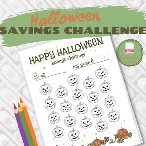 Halloween-Spar-Challenge, Geld-Tracker, Umschlagfüllung, Spar-Challenge mit niedrigem Einkommen