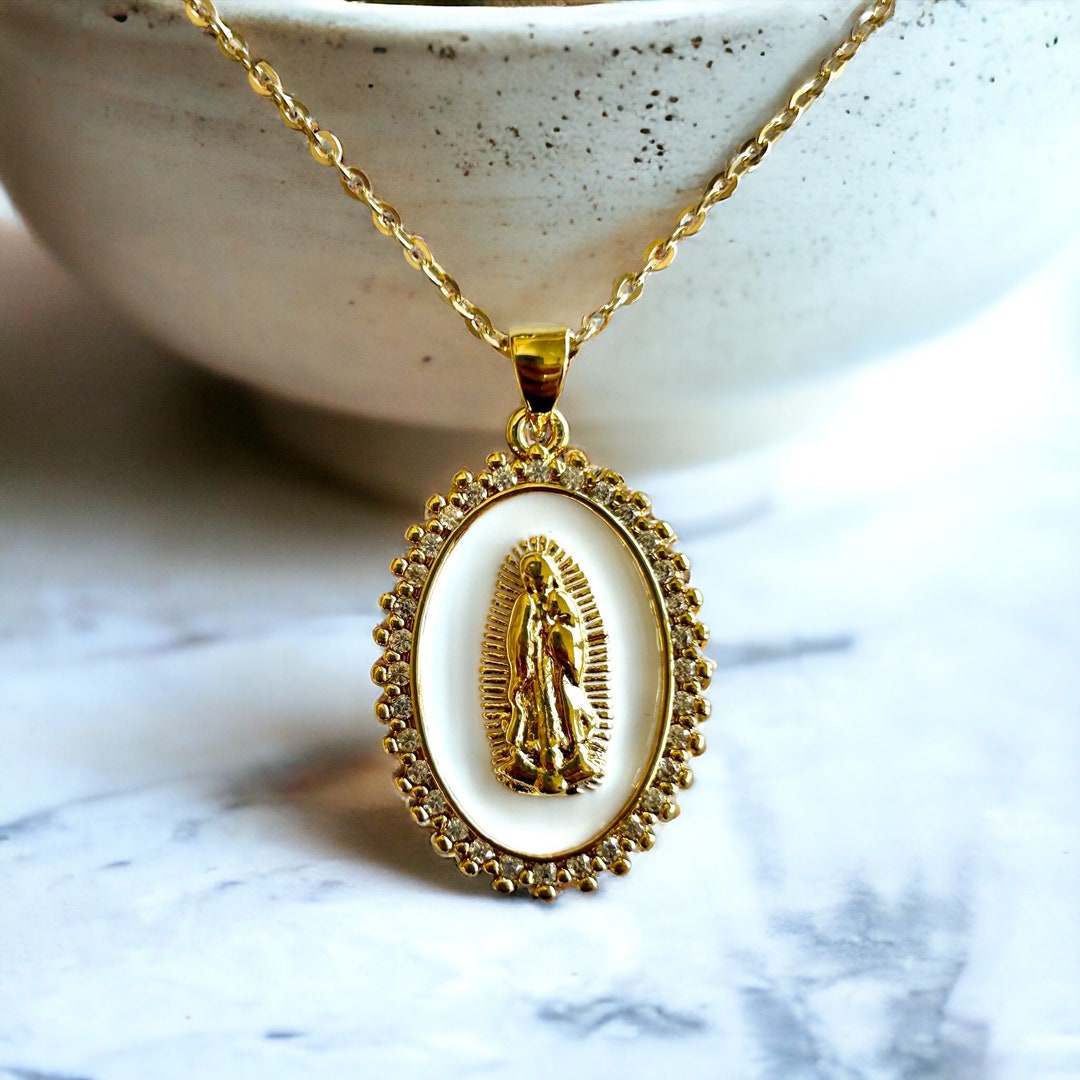Our Lady of Guadalupe Pendant Necklace, Virgen De Guadalupe Necklace ...
