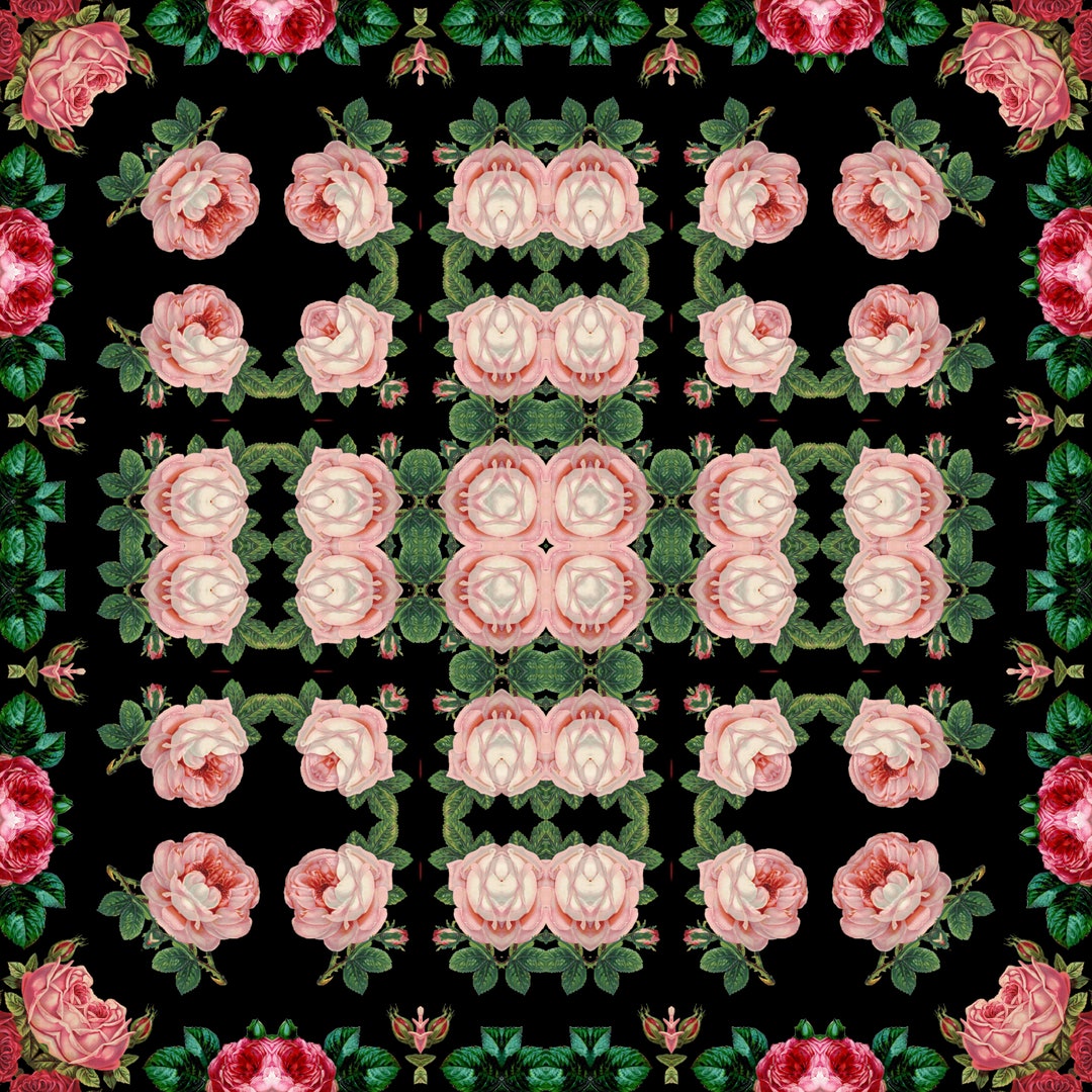 Instant Download Rose Flower Pattern, Floral Digital Print, Botanical ...