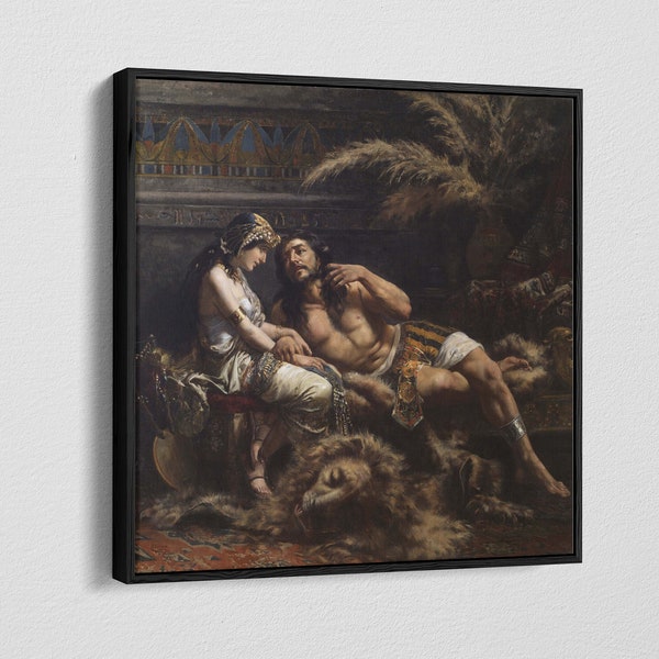 Samson and Delilah by José Echenagusía Canvas Wall Art & Poster Print [square]