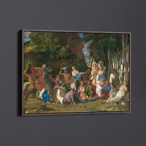The Feast of the Gods by Giovanni Bellini, Titian Canvas Wall Art & Poster Print [5:7]