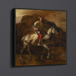 The Polish Rider by Rembrandt Harmensz Canvas Wall Art & Poster Print [square]