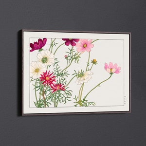 Lienzo decorativo para pared y póster con diseño de flor del cosmos de Tanigami Konan [5:7]