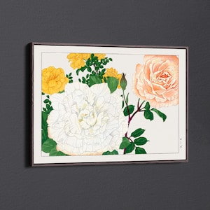 Lienzo decorativo para pared y póster con diseño de rosa vintage de Tanigami Konan [5:7]