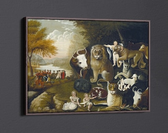 Peaceable Kingdom by Edward Hicks (1833); 18x24