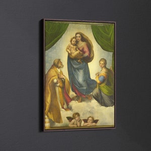 The Sistine Madonna by Raffaello Sanzio da Urbino Canvas Wall Art & Poster Print [5:7]