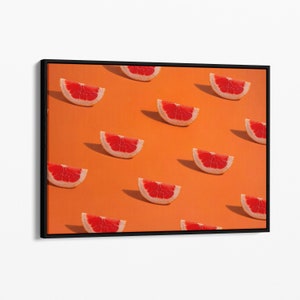 Grapefruit Pattern Orange Canvas Wall Art & Poster Print [5:7]