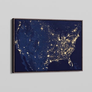 Estados Unidos visto desde la órbita por la NASA ESA Lienzo decorativo para pared y póster impreso [5:7]