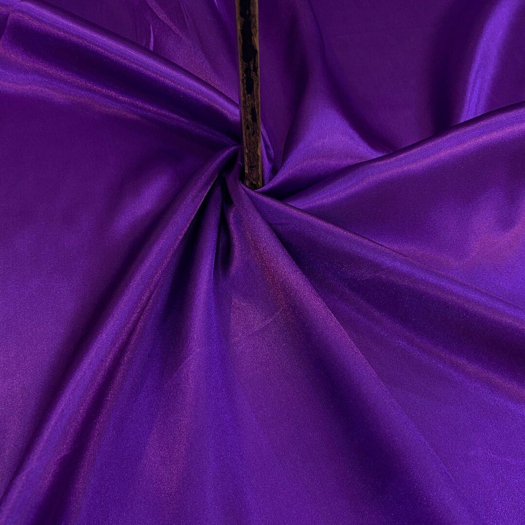 Purple Silk Satin Fabric by the Meter Italian Silk Satin Soft Etsy