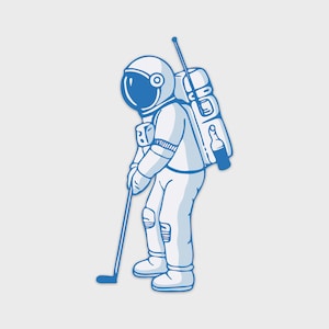 Naklejka golfowa astronauta | Naklejka wycinana z winylu | Wodoodporna | Prezent golfowy | Sztuka | Golfista kosmiczny | Zestaw naklejek | Bogey Par | Fore | Wózek golfowy