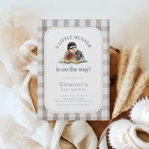 Duck Hunting Baby Shower Invitation, Baby Shower Invitation With Mallard Ducks, Mallard Ducks Hunt Baby Shower Invite, Duck Baby Shower Invi